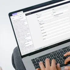 Person working on laptop